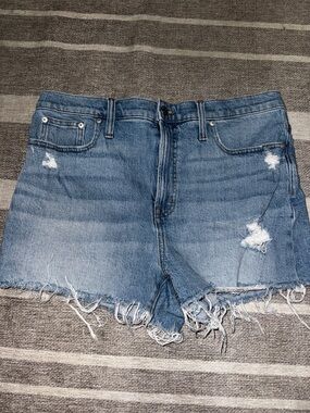 Madewell Distressed Light Blue Denim Cutoff Shorts